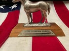 Vintage 1977 American Quarter Horse Trophy Figural Topper 8  Tall Athens ga  4 9
