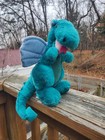 Vintage 80s Dakin Dragon Plush Blue Green 13  Stuffed Animal 1983