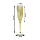 6 Pcs Gold Premium Metallic Plastic 5 Oz Champagne Flutes Party Disposable