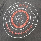 Twenty One Pilots Shirt Mens Large Black Red Blurry Face Concert Band Adult