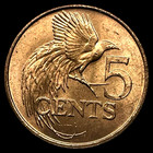 1976 Trinidad And Tobago 5 Cents Km  26 Lot D11-42 Bird Of Paradise