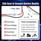3 Pin Cb Radio Power Cable 4 9ft Extension Cord W  15a Fuse For Uniden Galaxy