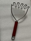 Potato Masher Stainless Steel Heavy Duty Professional  Metal Masher Tool  red 