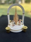 Vtg Erzgebirge Volkskunst Wood Angel Candle Rotating Pyramid Germany Please Read