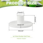 5 Pack Rubber Golf Tee 2 Inch Golf Tees Training Tee White