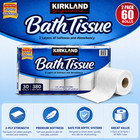 Kirkland Signature Bath Tissue 60 Rolls 2-ply 380 Sheets Soft Toilet Paper 2 Pac