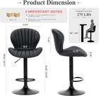 Colamy Bar Stools Set Of 4  Modern Swivel Bar Chairs  Adjustable Faux Leather Up