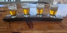 Beer Flight Board     4 Glass Tasting Tray From Reclaimed Barrel Stave