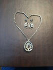 Awesome Vintage Art Deco Ruby Rhinestone Necklace And Ear Ring Set