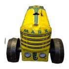 Vintage 1950 s Marx Tin Litho Metal 8 5  Wind-up  5 Yellow Farm Tractor Works