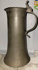 Antique 1800s German Pewter Tankard Stein Germany W  Knight Crest Rare Nuremberg