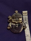 Vintage Signed Bost Snowman Lapel Pin Brooch Costume Jewelry Silver Gold Tone