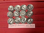 12 Genuine Us Buffalo Indian Head Nickel Domed Shank Coin Buttons 3 4  4  Ship 