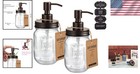 Liquid Soap Dispenser Mason Jar Farmhouse Decor Bronze Rustic 2 Pack