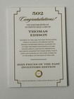 Thomas Edison Jumbo Relic Card 2024 Pieces Of The Past Inventors  502