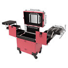 Modern Rolling Makeup Train Case Beauty Trolley Cosmetic Organizer Box 50kg Rose