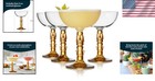 Sustainable Tiki Cocktail Glasses Set  4 Vintage Coupes - Perfect For Parties