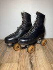 Vintage Riedell 297r Roller Skates Mens 7 Snyder Imperial Plates Black Usa 60s