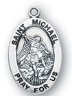 Real Sterling Silver St  Saint Michael Medal Pendant Necklace Made In Usa