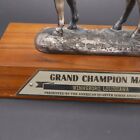 Vtg Grand Champion Mare American Quarter Horse Silver Tone Metal Trophy 1973 H5