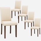 Upholstered Dining Chair Set Of 2 4 W  Nailhead Trim Solid Wood Legs Padded Seat