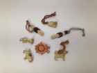 Vintage Celluloid Charm 7 Pc Lot Gumball Cracker Jack Prize Sailor Dog Trumpet