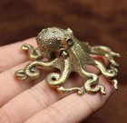 Brass Octopus Animal Statue Small Sculpture Tabletop Figurine Home Decor Gifts