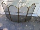 Vintage Mcm Brass Fireplace Screen 4 Panels Folding 33 h X 53   w