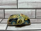 Rare Small Japan Tin Wind-up Police Car 3   - Vintage Toy Car