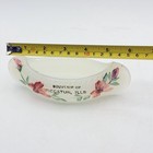 Antique Milk Glass Canoe Cornucopia Vase Souvenir Of Decatur Ill