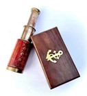 Pirate Antique Brass Telescope Marine Nautical Leather Spyglass Vintage Scope