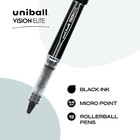 Uni-ball Vision Elite Rollerball Pens Fine Point Micro Tip  0 5mm  Black  12 Pac
