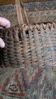 Best Antique Early Primitive Wood Splint Gathering Basket Old Paint 11 