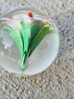 Artist Signed Floral Contemporary Art Glass Marble 1 5 