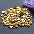 1000 Pcs Flatback Half Pearls Mixed Sizes 4-14mm Gold Craft Jewelry