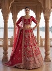 Elite Gadhwal Silk Bridal Lehenga Choli Reception Party Couture