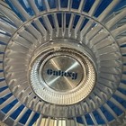 Vintage 16  Oscillating 3 Speed Fan Clear Blue Blades Retro Works  read 