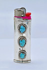 Turquoise Sterling Silver Southwestern Big Lighter Case