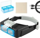 Headband Magnifier With Light Jeweler Magnifying Glass Loupe Illuminated Visor