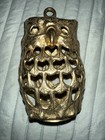Vintage Brass Owl Garden Hanging Lantern Candle Holder Good Patina 1970s 6 5 In 