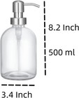 2-pack Clear Glass Soap Dispensers With Matte Black Stainless Steel Pumps  500