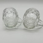 Set Of 2 Vintage Thumbprint Clear Glass Beer Mugs Cups Barware Heavy
