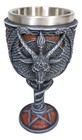 Pentagram Sabbatic Goat Baphomet Red Wine Goblet Chalice Decor
