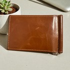Alpine Swiss Rfid Money Clip Slim Leather Wallet Brown Spring Clip