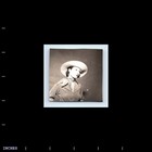 Old Vintage Square Photo Solo Woman Studio Portrait Hat Scarf Photograph