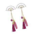 2pcs Diy Alloy Phone Shell Accessories Fan Tassel Handmade Phone Cover Ornament