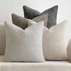 Pack Of 4 Couch Throw Pillow Covers 18x18 Inch Neutral Soft Decorative Chenil   