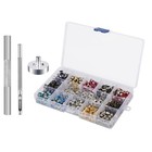 600 Set Multi-color Copper Leather Craft Shoe Grommet Eyelet Snap Button Kit