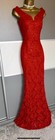 Quiz Elegant Red Lace Sparkly Sequin Evening Cocktail Prom Maxi Dress Size 8
