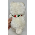  88 Avon Plush Teddy Bear  Ribbon With Red Green Hearts  White Stuffed Animal